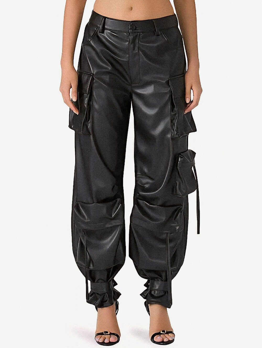 NWOT Steve Madden Vegan Leather Duo Faux Leather Baggy Fit Duo Pants Size XL